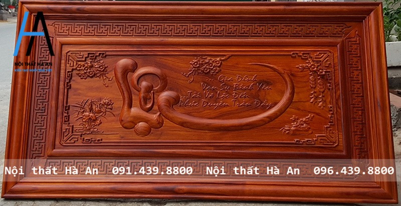  Tranh gỗ khắc chữ Lộc